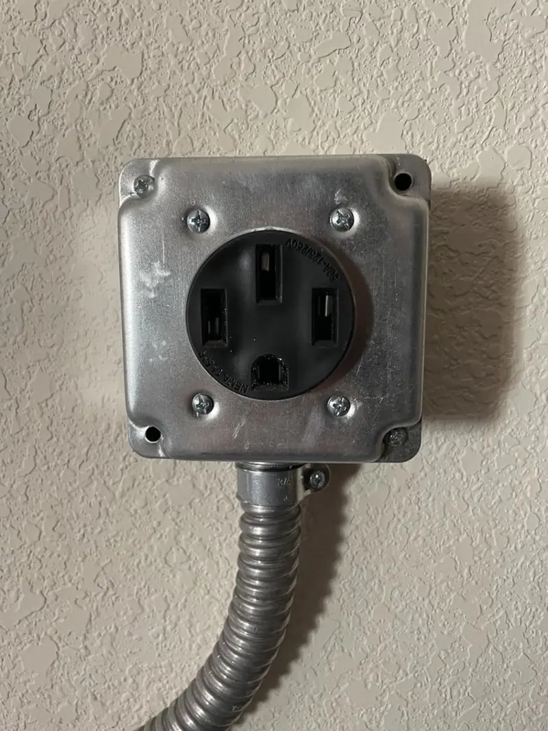 NEMA 14-50 outlet installed for Smart Home Electrical in Ayer